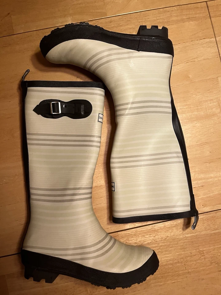 Botas Smith & Hawken de mujer blancas a rayas talla 7 usadas Foto 3 de 4