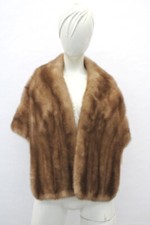 MINT CANADIAN PASTEL MINK FUR STOLE WRAP WOMEN WOMAN 17"X 54"