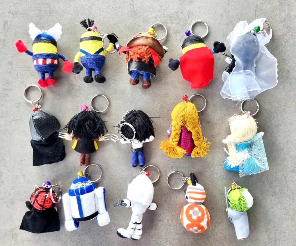 Voodoo String Doll Keychain Star Wars Anna Frozen Pendant Thailand Handmade Gift - Image 2 of 4