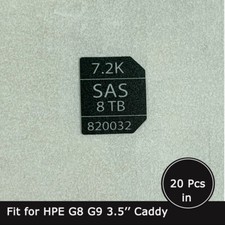 20pc of SAS 8TB 7.2K caddy label sticker 820032 for hpe G8 G9 3.5'' LFF trays