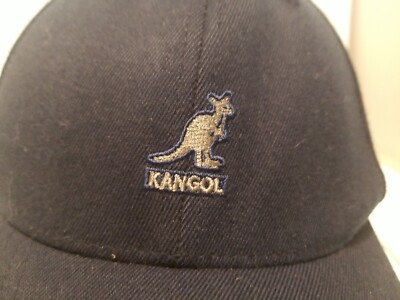 **Kangol Flexfit Wool Baseball Hat/Ball Cap ~ Navy Blue ~ Size~S/M ~ Pre-owned 
