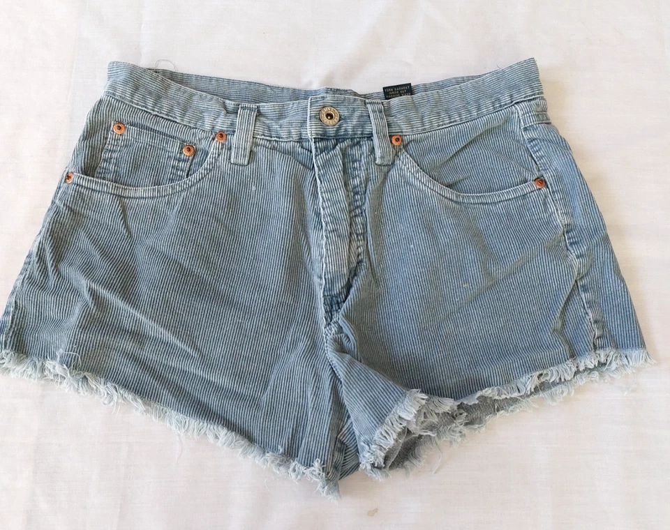 LOTE 2 Pantalones Cortos De Colección XP XPress MODA 6, 7/8 Corte Denim Pana Daisy Dukes EE. UU. Foto 4 de 4