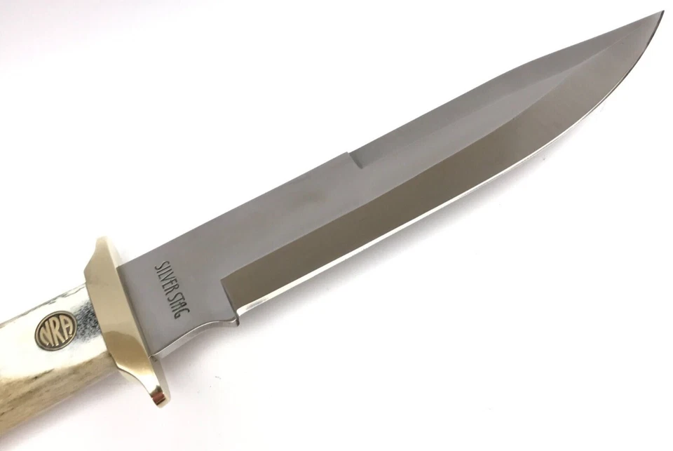 Cuchillo Bowie Silver Stag NRA Pacific Magnífico CORONA Ciervo 8-1/4" Hoja 8988-LXX Foto 2 de 4