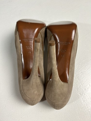 Ralph Lauren Purple Label Collection Celia Glen Tan Suede Pump Heels Women 9 B - Picture 11 of 12
