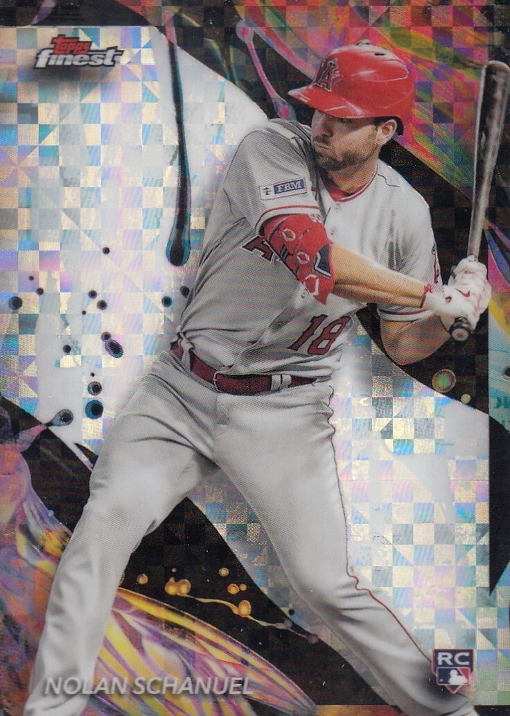NOLAN SCHANUEL FINEST UNCOMMON CHECKERBOARD REFRACTOR RC ANGELS SP #182 2024 24