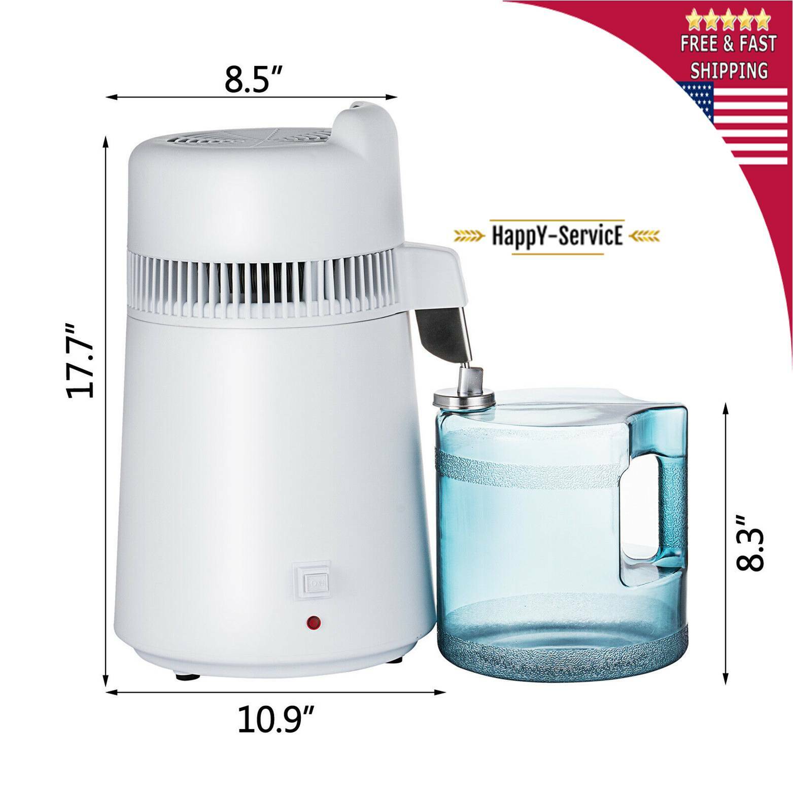 6L Home Dental Medical Pure Water Distiller Purifier Stainless Steel