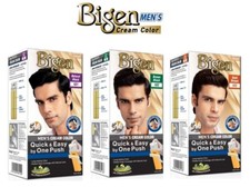 Bigen Men One Push Hair Color Cream Cover Gray Quick  Easy Black Brown Shades