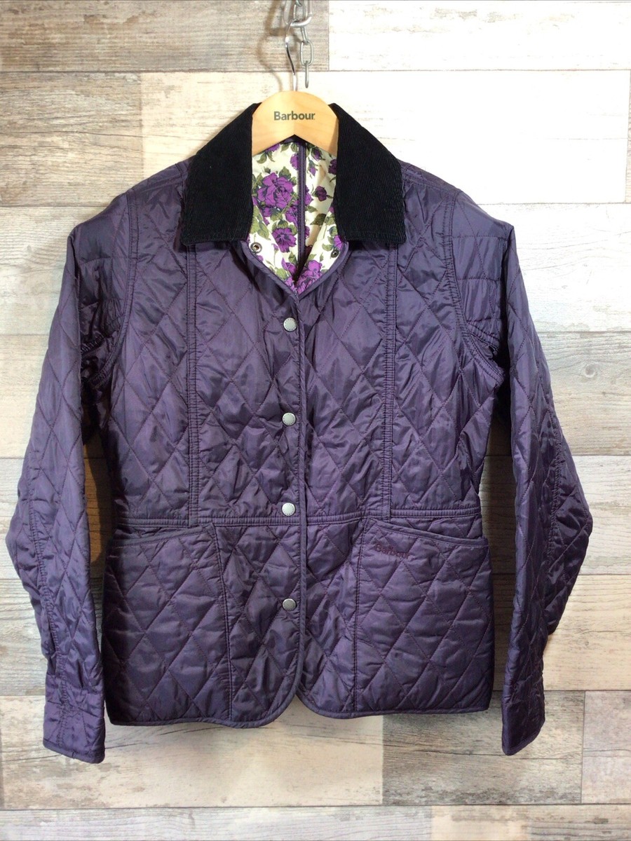 Barbour Purple “Liddesdale Rose” Liberty Lining Quilted Jacket Size Ex Con