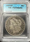 1882-CC $1 Morgan Silver Dollar ICG F12 Details Scratched