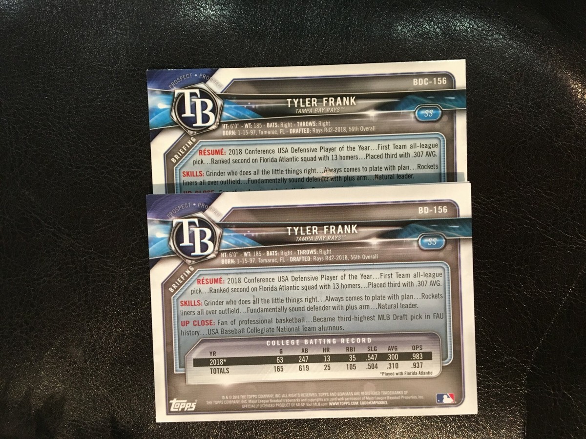 2018 Bowman Draft BD-156 Tyler Frank 12 count 1 chrome 11