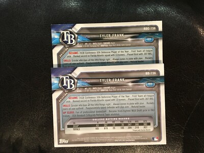 2018 Bowman Draft BD-156 Tyler Frank 12 count 1 chrome 11