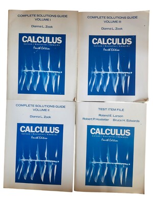 COMPLETE SOLUTIONS GUIDE VOLUME 1 2 3 CALCULUS Dianna L. Zook & Larson 4th Ed