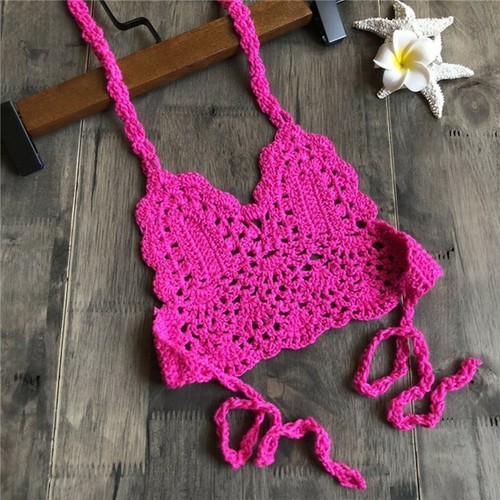 Niños Niñas Traje de baño Prendas para el torso Correas de ganchillo Bikini Chaleco Traje de baño Prendas para el torso - Imagen 5 de 13