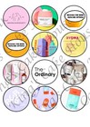 Skincare themed edible cupcake toppers,  icing sheet 12 x 6cm. Bubble and more.