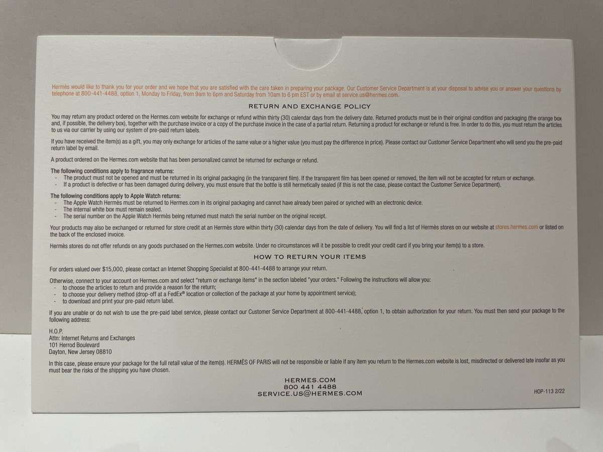 Hermes Large White Paper Sleeve Envelope ~ 8 x 5.5