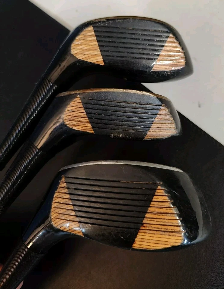 Walter Hagen Wood Driver 1, 3, 4 Professional Wood Vintage Wooden Golf Club Set - Image 2 of 4
