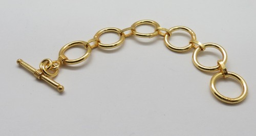 1 Piece Toggle Clasp With Extender Rings 12mm Round Silver Gold Vermeil 9cm Long - Picture 8 of 8