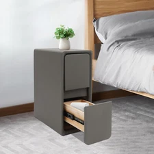Modern Nightstand Bedside Table w/ 2 Drawers?Small Narrow Nightstand 20*39*47cm