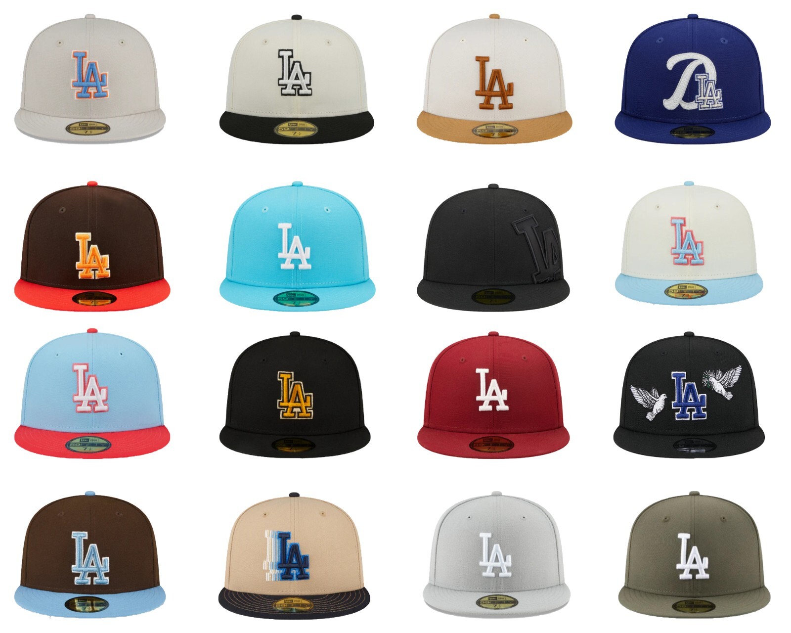 New MLB Los Angeles Dodgers New Era Men's Baseball Cap 59FIFTY Fitted Cap