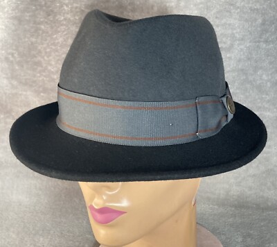 Goorin Bros Light Gray Fedora with Dark Band Goorin Night Hawk Wide Brim Merino Wool Felt Western  main image 3