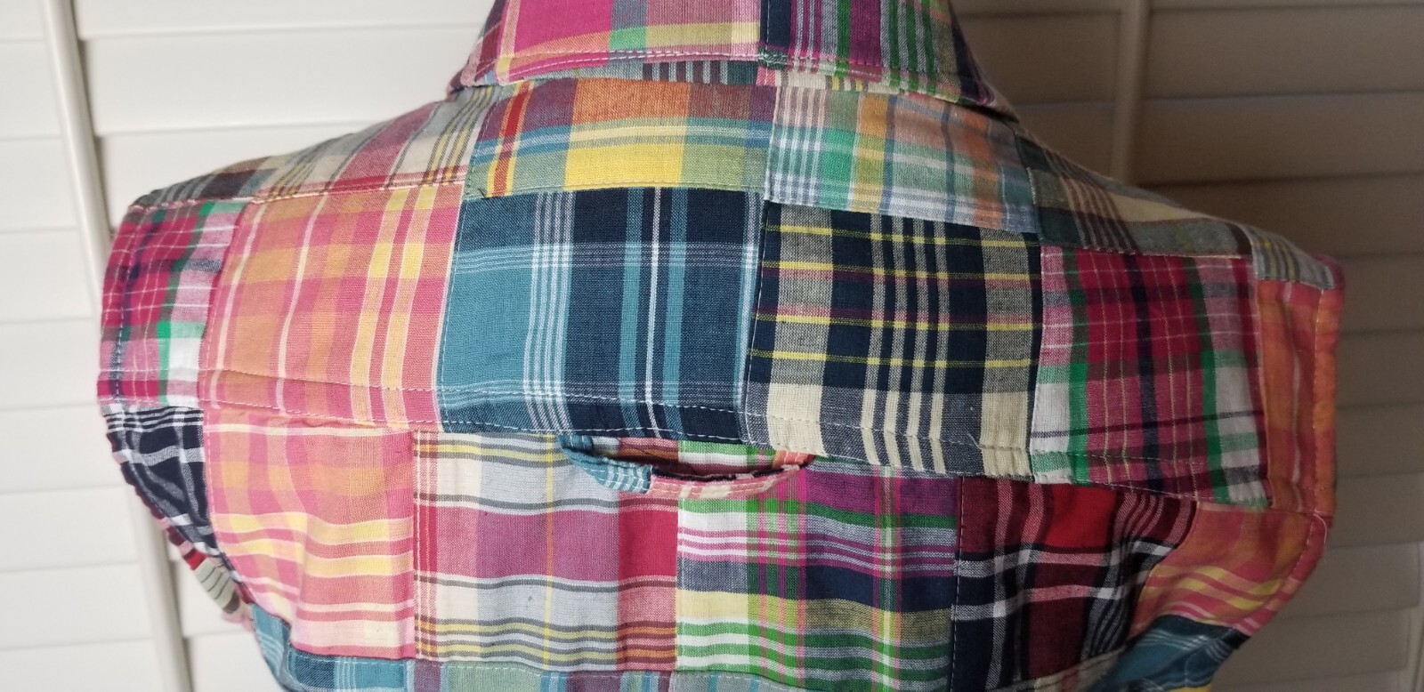 Carole Little Button Blouse S Patchwork Sleeveles… - image 7