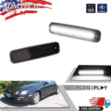 Smoked White LED Front Side Marker Indicator Lights For 1994-1999 Toyota Celica