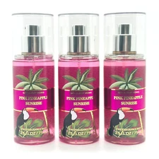 3 Bath & Body Works PINK PINEAPPLE SUNRISE Mini Fragrance Mist Travel 2.5 oz