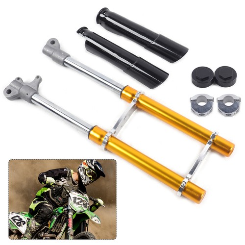 2-Stroke Mini Front Fork Shocker 49cc Dirt Pit Bike Triple Tree Clamp Inverted - Foto 2 di 13