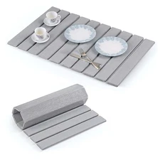 Large Stone Dish Drying Mats for Kitchen Counter, 24"L X 16"W, Gray