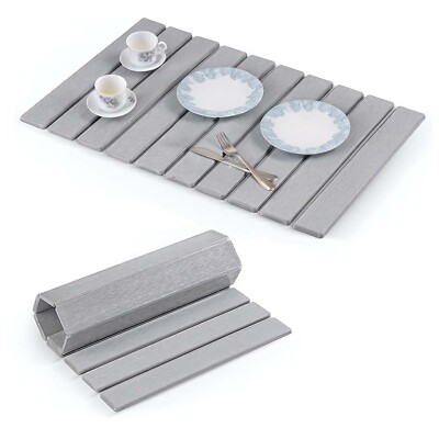 Large Stone Dish Drying Mats for Kitchen Counter, 24''L X 16''W, Gray
