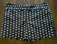 Ann Taylor LOFT Shorts Womens Size 2 Black & White Pok A Dot Pattern Mid Rise