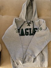 VINTAGE Eagles MADE in USA Heavyweight Hoodie Long Sleeve GRAY EMBROIDERED