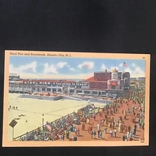 Steel Pier and Boardwalk Atlantic City NJ Postcard