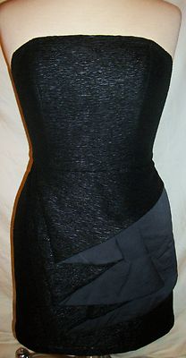 EUC! BCBGENERATION 8 Black Strapless Dress Y2K 90s Visible Zipper