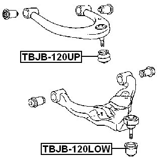 Ботинки с передним верхним рычагом шаровые шарниры FEBEST TBJB-120UP от оригинального производителя 43324-69015 - Изображение 2 из 3