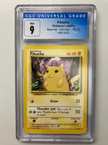 Pikachu 58/102 Base Set Unlimited 4th Print 1999-2000 CGC 9 Pokemon