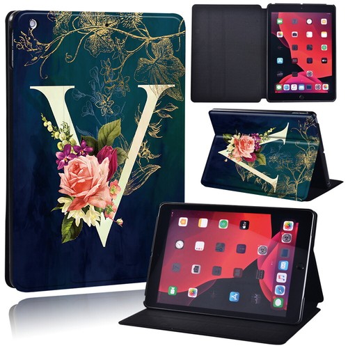 Initials Leather Tablet Stand Cover Case For Apple iPad 5 6 7 8 9 10 /mini +Pen - Picture 31 of 35