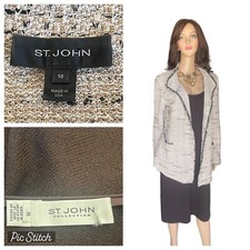 St. John brawn/ beige dress/ tweed jacket size 10