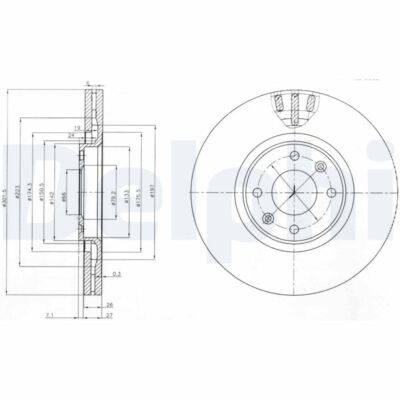 2 x DELPHI BG4002 Bremsscheibe für CITROËN,DS,DS (CAPSA),OPEL,PEUGEOT,PEUGEOT (D