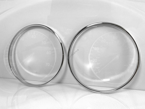 Pour VW Golf 4 IV 1996-2006 Anneaux de compteur de vitesse en aluminium poli x2 - Picture 2 of 15