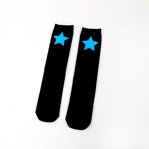 Child Kid Girl Black White Heart Star Socks Over Knee High Stockings Leg Warmer - Picture 11 of 25