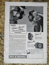 1938 ad BELL  HOWELL Filmo 8 141 shoot film movies today 6.75 x 10"