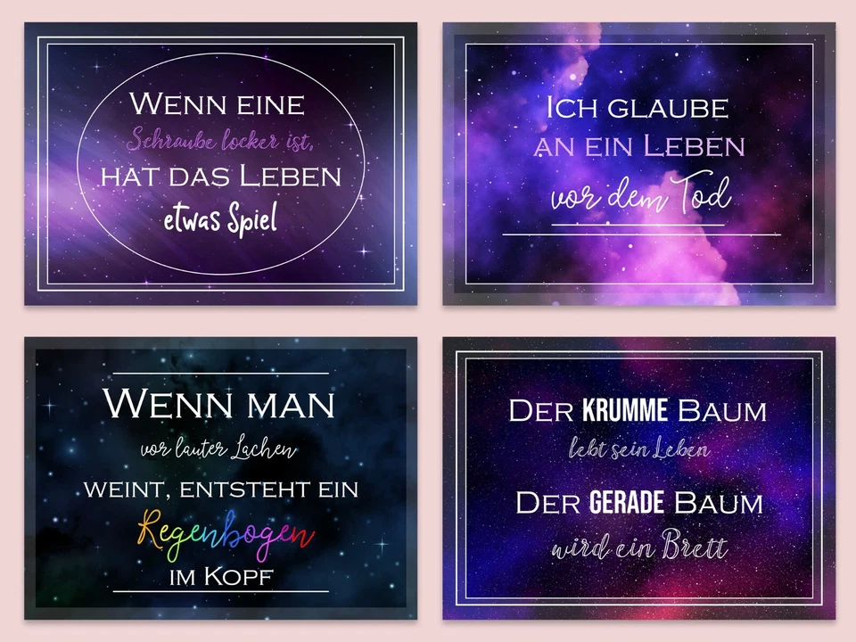 Postkarten Sprüche 12er Set UNIVERSUM Sprüche Postkarten Motivationskarten - Bild 3 von 4