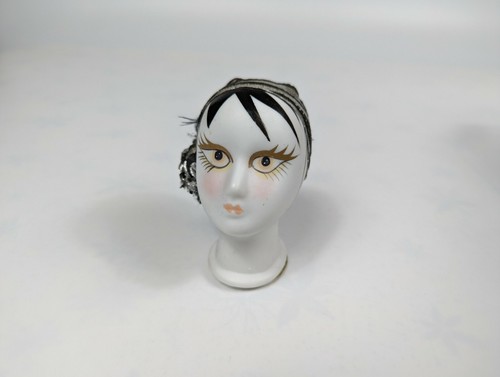 Art Deco Style Ceramic Doll Head Figurine Hand Painted - Picture 10 of 10