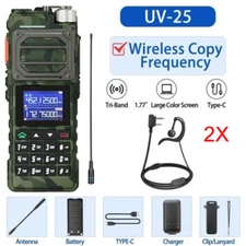Baofeng UV-25 Walkie Talkie Long Range Tri-power Two Way Radio Kit Package 2Pack