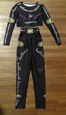 Two Piece Women's Shiny Spandex Dance Set Fits Like S/M