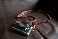 Handmade Real Leather Camera strap Neck strap for film EVIL camera 01-103 Brown