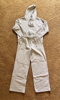 Auden Cozy Lounge Set   Heather Gray   Hoodie (M) & Wide-Leg Pants (S)