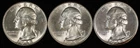 Washington Silver Quarter Three Coin PDS Set. 1942 BU. Lot # 9061-8-018