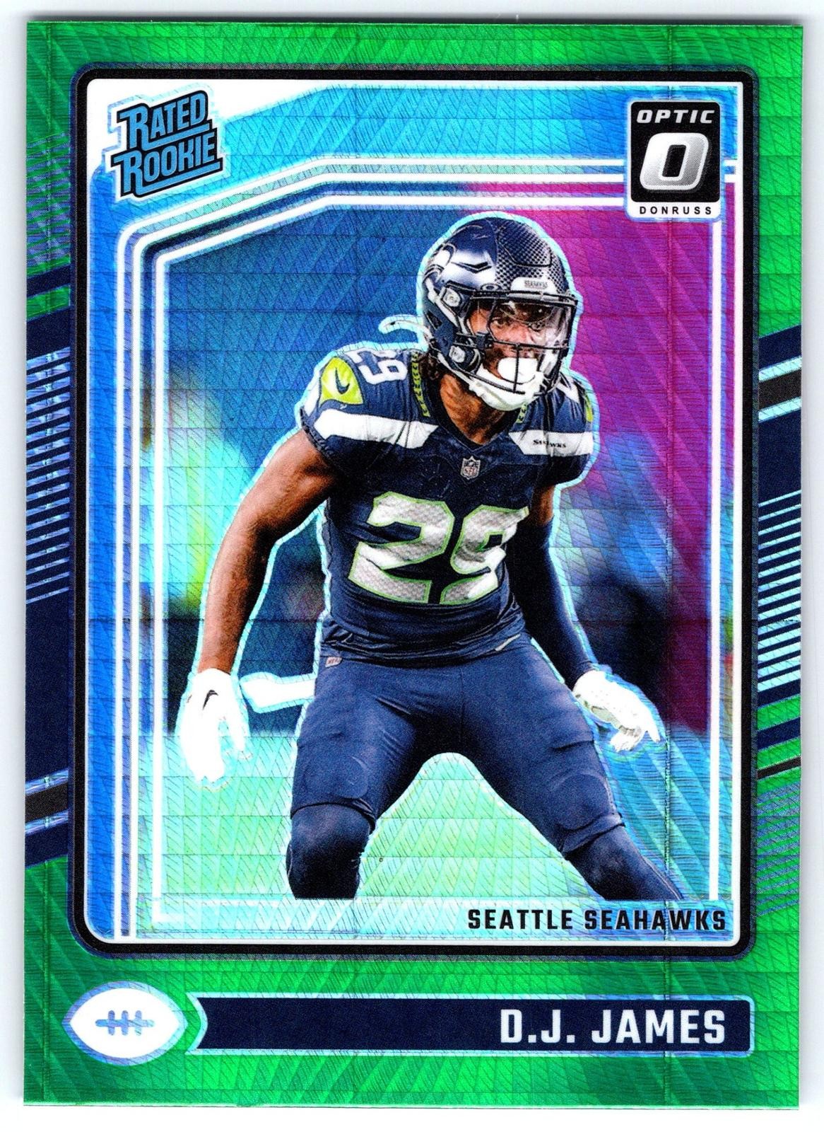 D.J. James 2024 Donruss Optic #222 Green Hyper